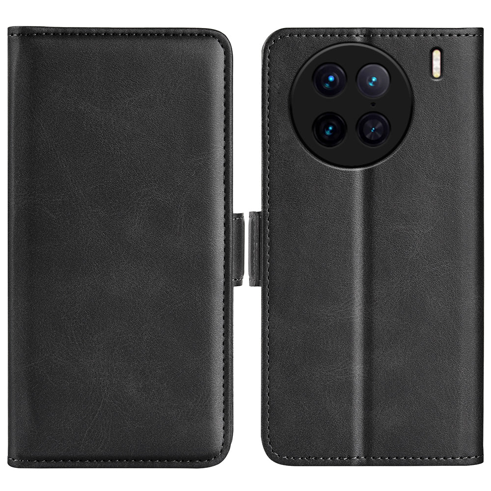For vivo X90 Pro 5G Calf Texture Stand Phone Case PU Leather Dual Magnetic Clasp Wallet Drop Protection Phone Cover For vivo X90 Pro 5G Calf Texture Stand Phone Case PU Leather Dual Magnetic Clasp Wallet Drop Protection Phone Cover